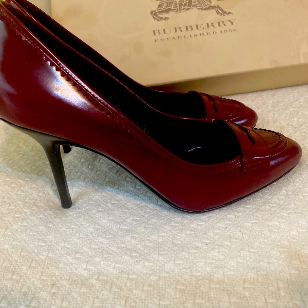 Burberry Red Patent Leather Stiletto Heels